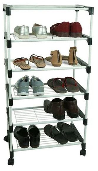 5 Layer Mild Steel Powder Coated Shoe Rack