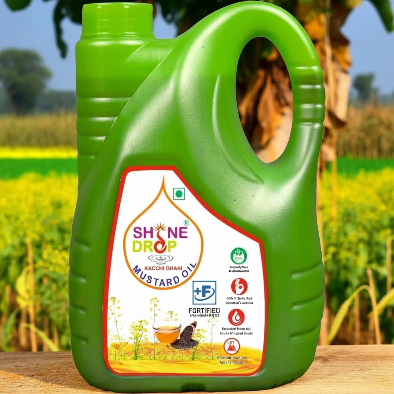 2L Shine Drop Kacchi Ghani Mustard Oil