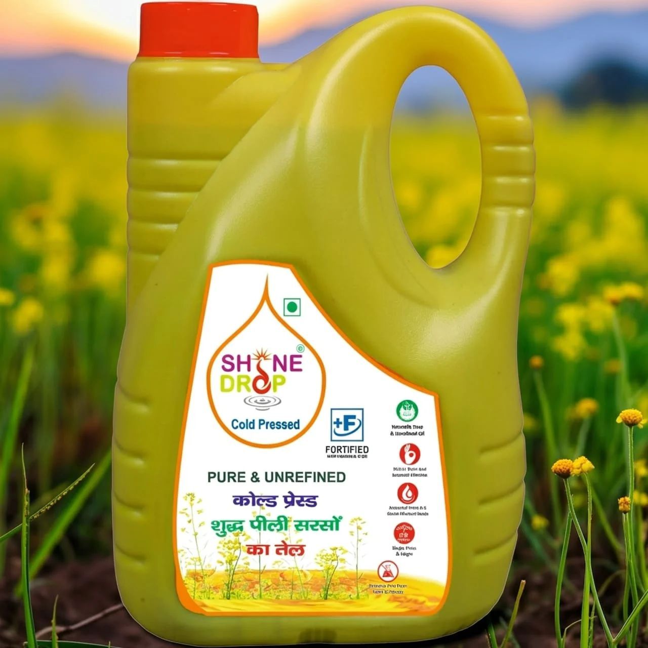 5L Shine Drop Cold Pressed Yellow Mustard Oil