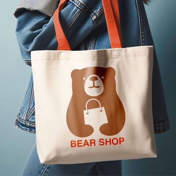 Printed Canvas Beach Bag