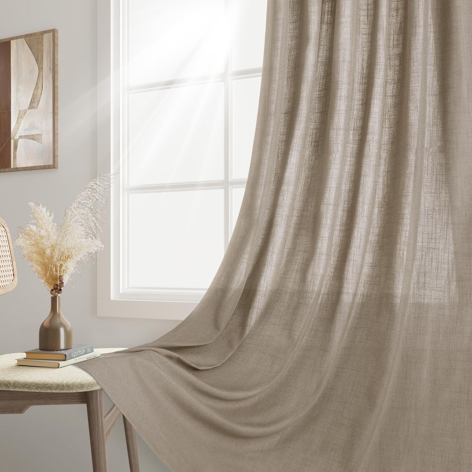 Poly Linen Sheer Curtain Fabric