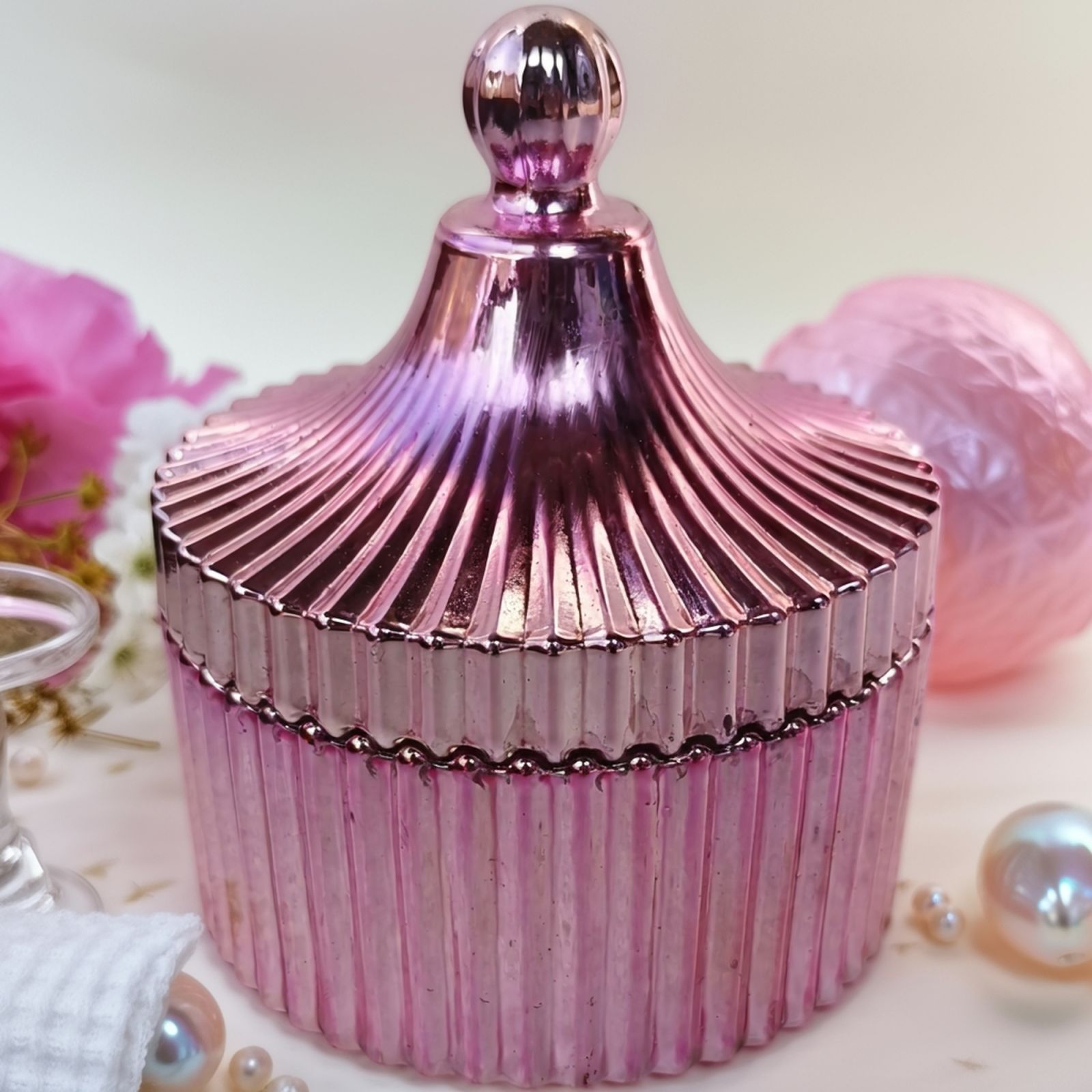 Golden Glass Candy Jar