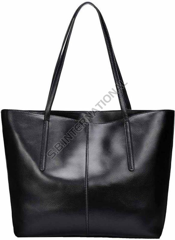 Black Tote Genuine Leather Handbag