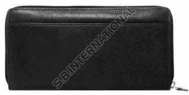Black Zip Around Ladies Leather Wallet
