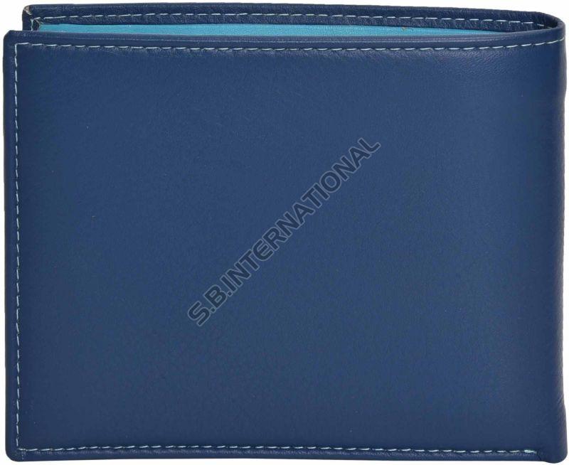 Blue Textured Genuine Leather Wallet