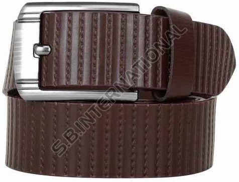 Brown Textured Casual Leather Belt