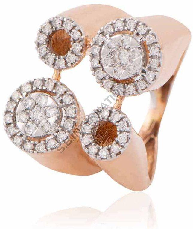 Diamond Studded Ladies Gold Ring