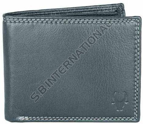 Grey Smooth Finish Leather Wallet