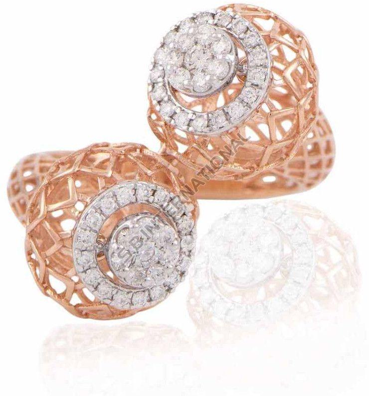 Ladies Diamond Studded Gold Ring