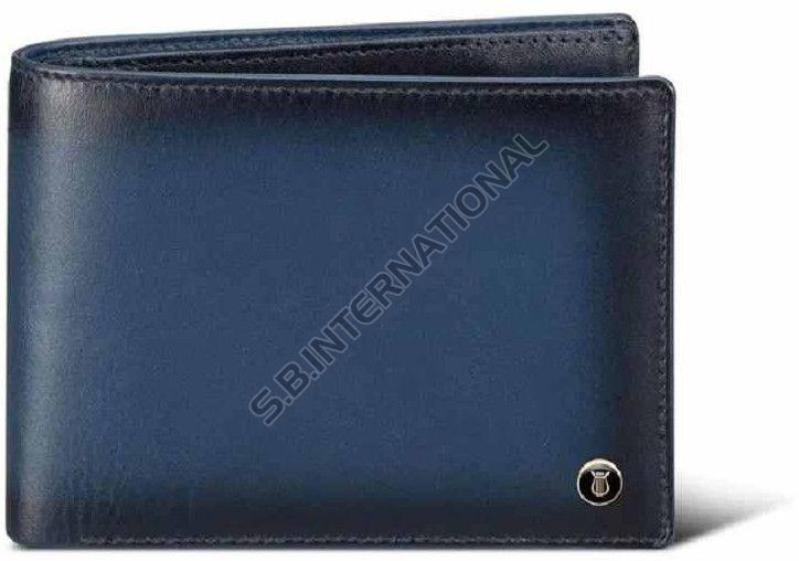 Navy Blue Compact Leather Wallet