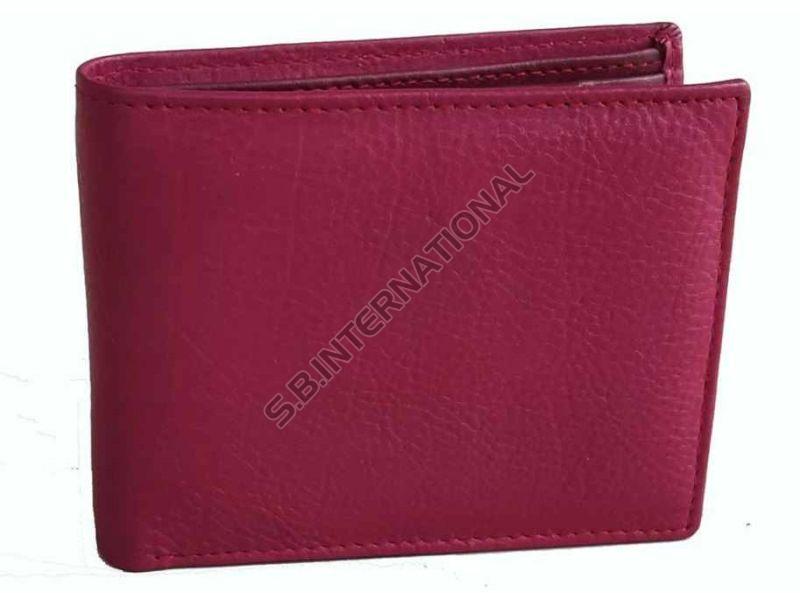 Pink Pebble Grain Leather Wallet