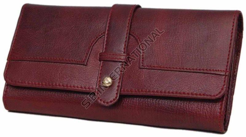 Wine Textured Women Leather Wallet