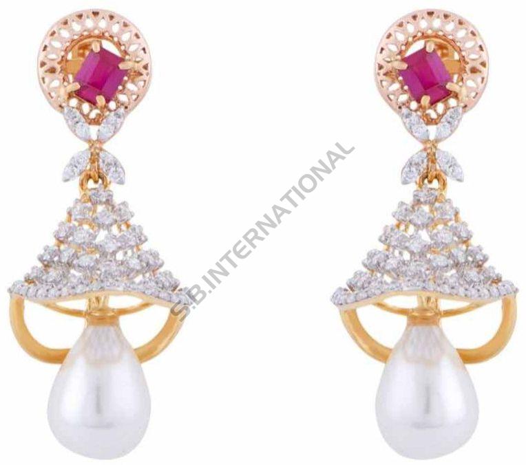 Yellow Gold Diamond Hoop Earring