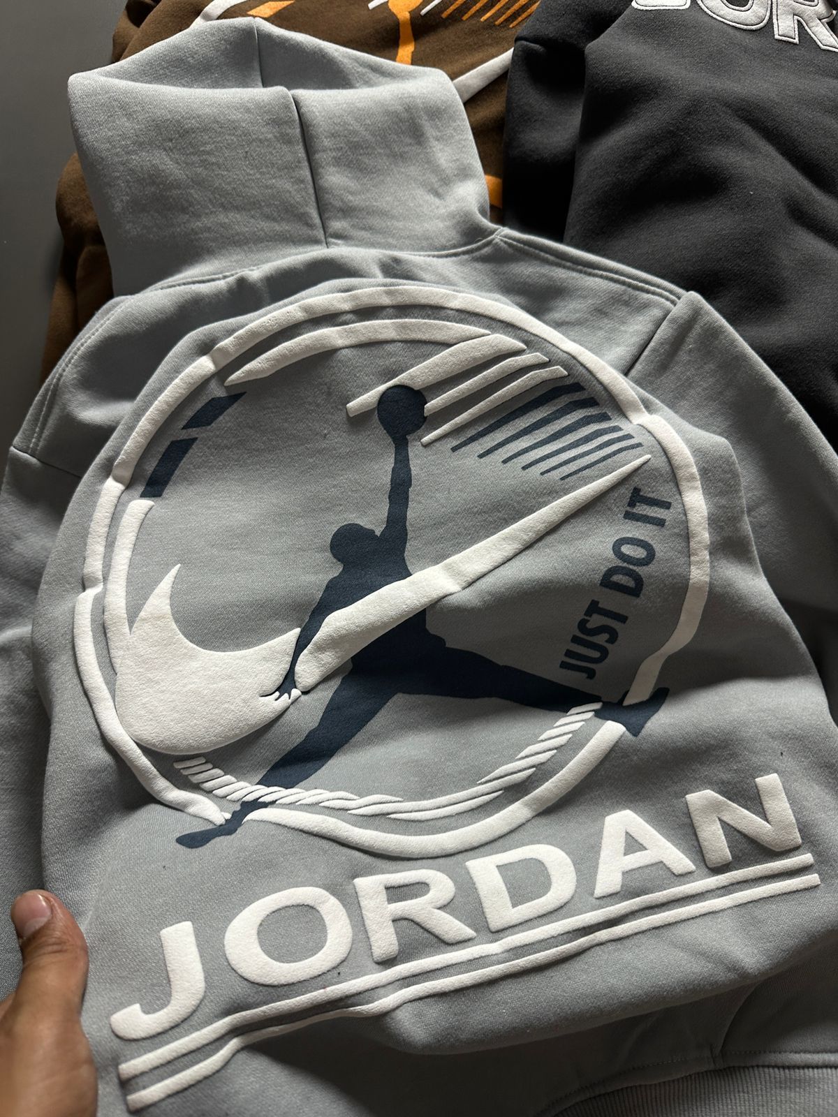 Jordan Printed Grey Boy Hoodie