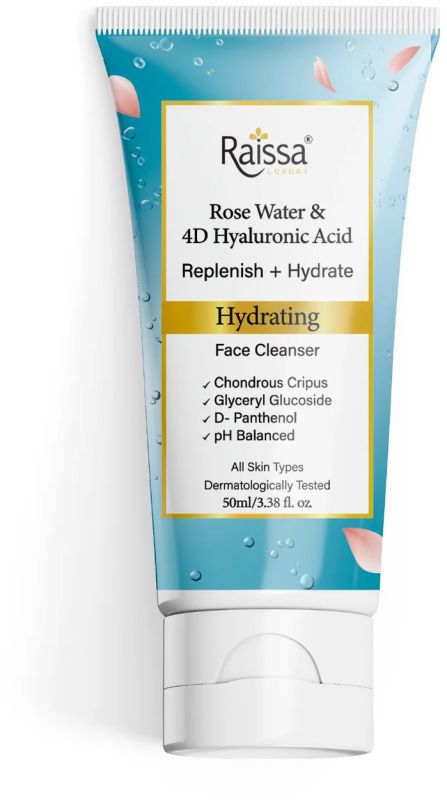 Raissa Hydrating Face Cleanser for Instant Moisture with Rose Water &AMP;AMP; 4D Hyaluronic Acid