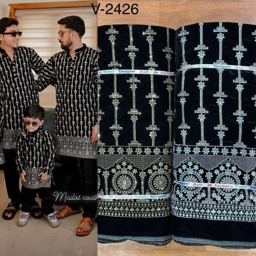 Velvet Embroidered Fabric