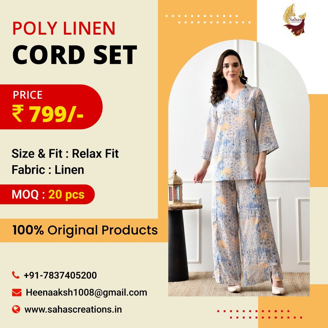 Poly Linen Cord Set