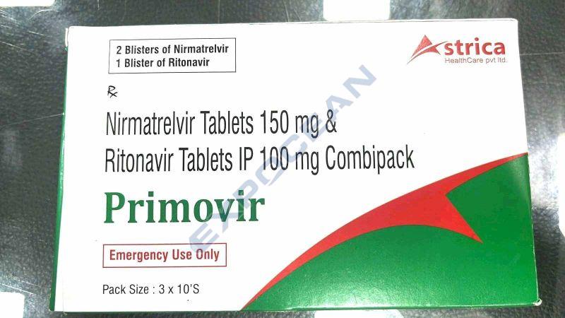 Primovir Nirmatrelvir 150mg And Ritonavir 100mg Combipack Tablet
