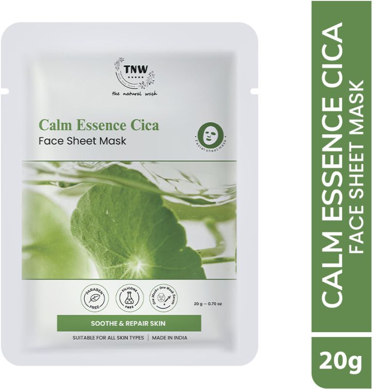 Tnw - The Natural Wash Calm Essence Cica Face Sheet Mask | Centella & Niacinamide | 20g