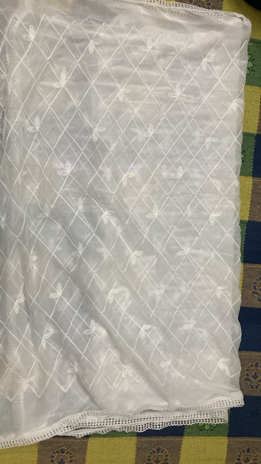 Ladies Floral Embroidered Chiffon Dupatta