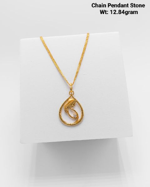 22KT New Design Gold Chain Pendant Stone