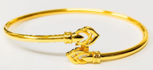 22KT New Design Gold Flexi Kada Plain