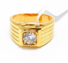 22KT New Design Gold Gents Ring Solitaire