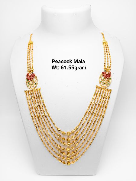 22KT New Design Gold Peacock Mala