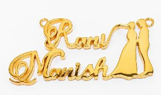 22KT New Design Name Gold Pendant