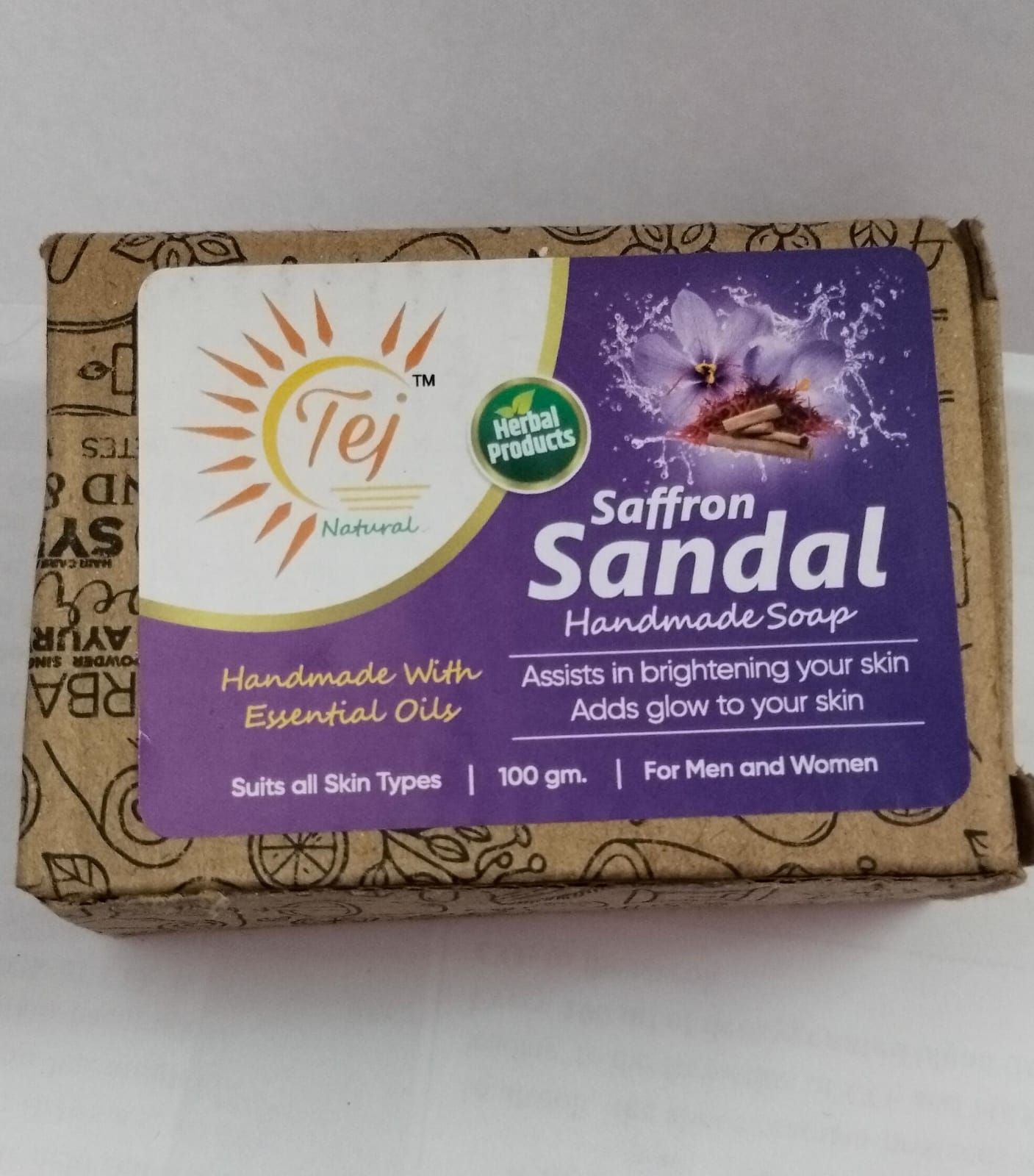 100gm Saffron Sandal Handmade Soap