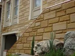 Beige Rectangular Block Stone Cladding