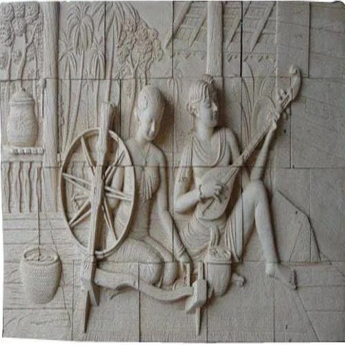 Cultural Heritage Scene Stone Carving Panel