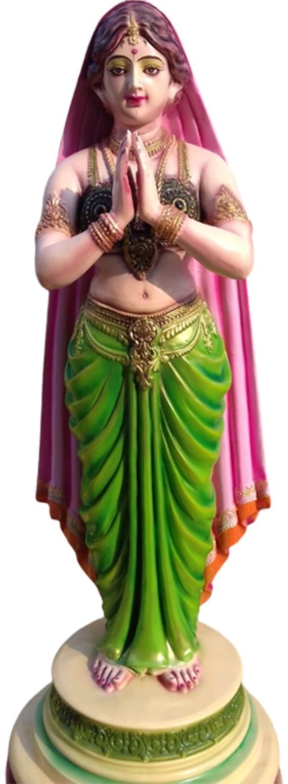 Namaste Pose Traditional Female Statue