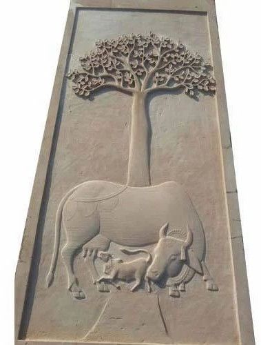 Nature Harmony Cow Calf Sculpture Panel