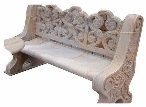 Spiral Backrest Ornamental Stone Bench