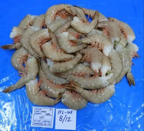 8/12 Headless Fresh Water Tiger Prawns, Color : Black Frozen