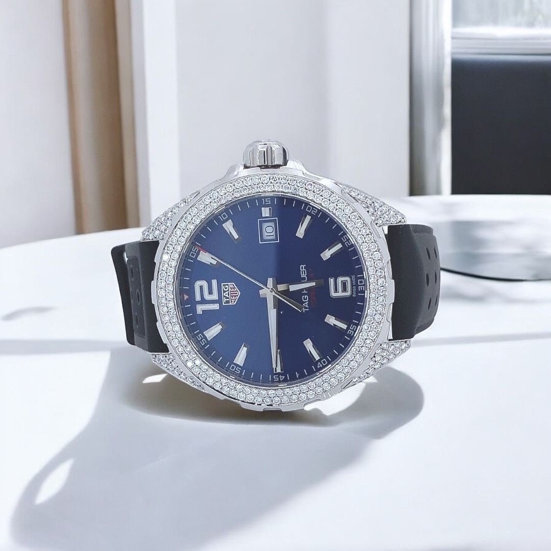 Fashion Iced Moissanite Studded Men Watch