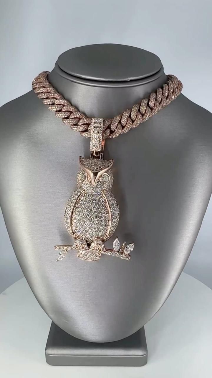 Rose Gold Moissanite Diamond Men Pendant