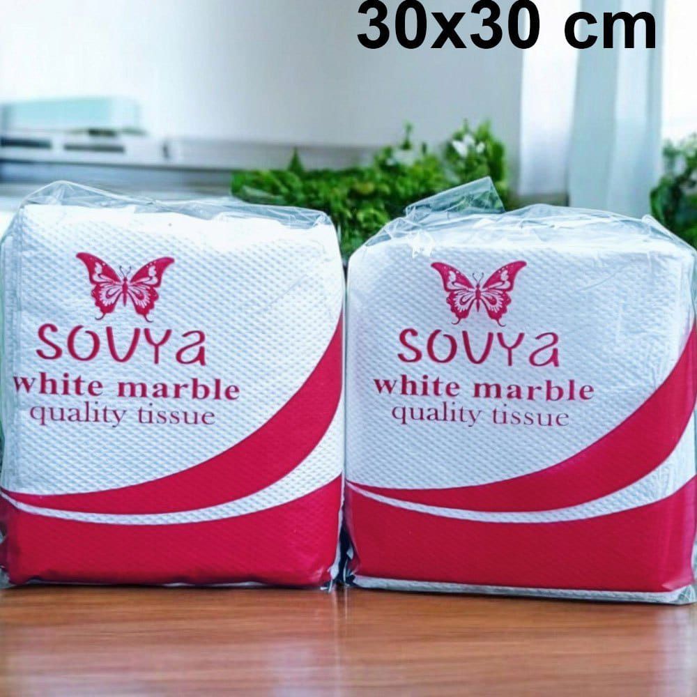2 Ply Sovya White Marble Quality Tissue Paper