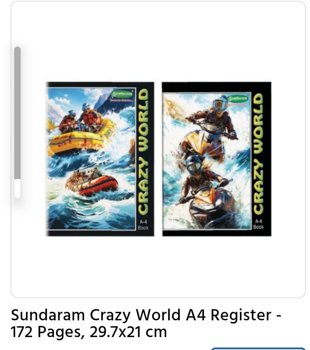 Sundaram Crazy World A4 Register Book