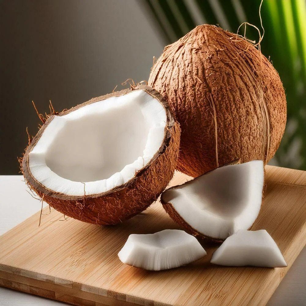 semi husked coconut
