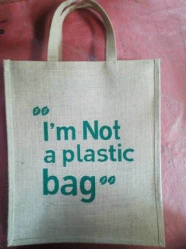 Eco Slogan Shopping Jute Carry Bag