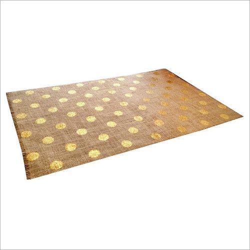 Golden Polka Printed Jute Table Mat