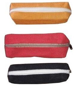 Multicolor Jute Zipper Pencil & Utility Pouches