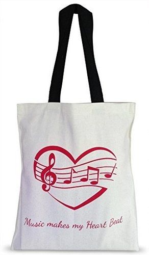 Musical Heartbeat Canvas Tote Bag