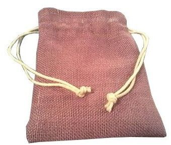 rustic jute drawstring gift jewelry pouch