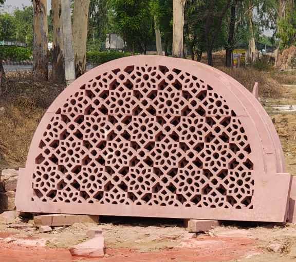 Red Sandstone Intricate Jali
