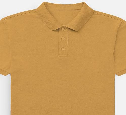 Mens Mustard Yellow Cotton Polo T-Shirt
