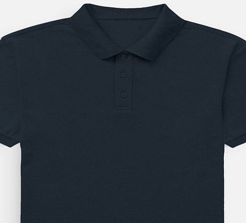 Mens Navy Blue Cotton Polo T-Shirt