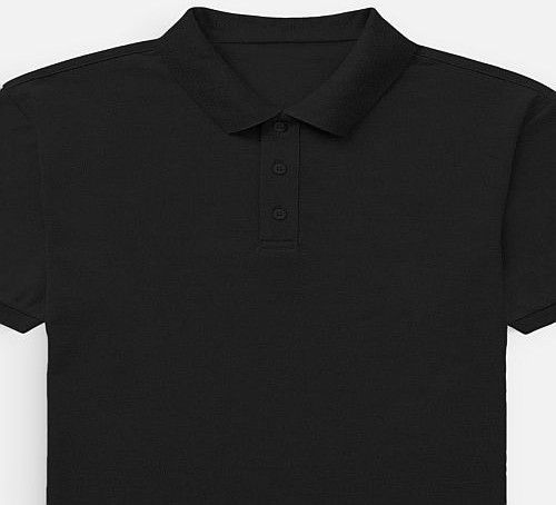 Mens Plain Black Cotton Polo T-Shirt